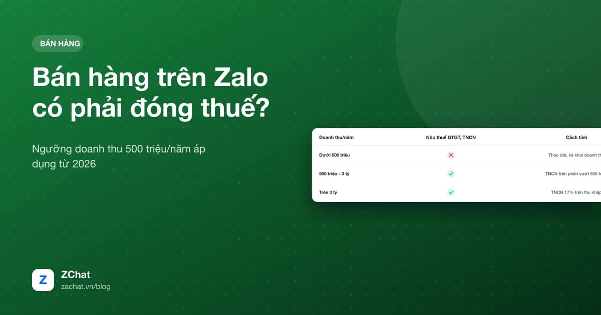 Ngưỡng doanh thu chịu thuế của hộ, cá nhân bán hàng online từ 2026