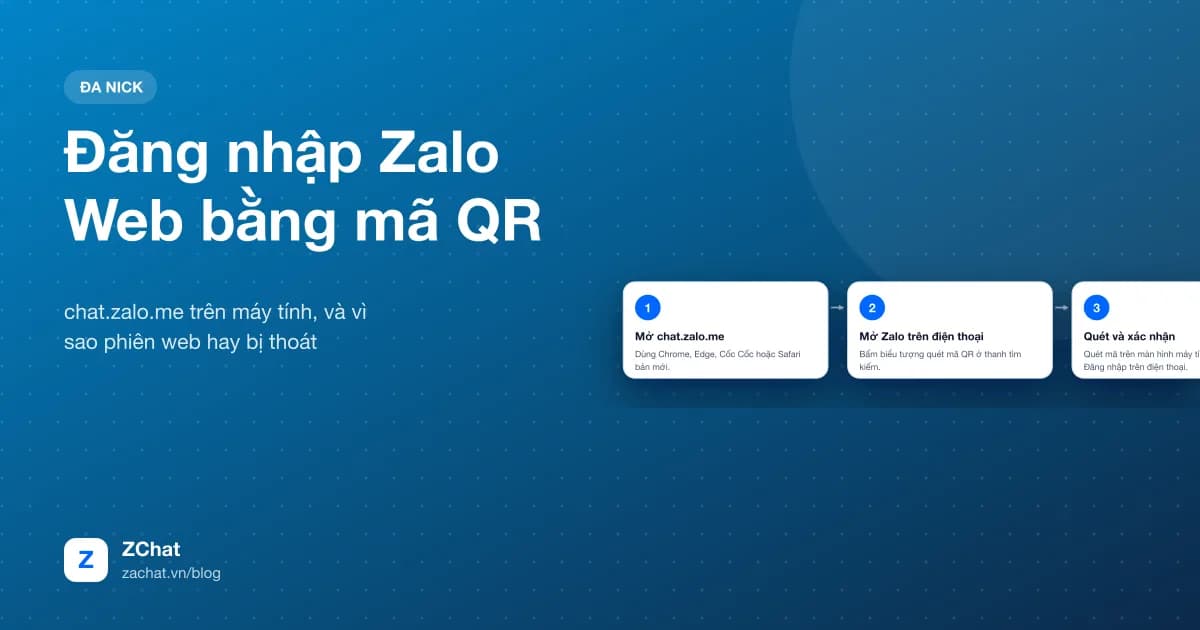 Ba bước đăng nhập Zalo Web bằng cách quét mã QR