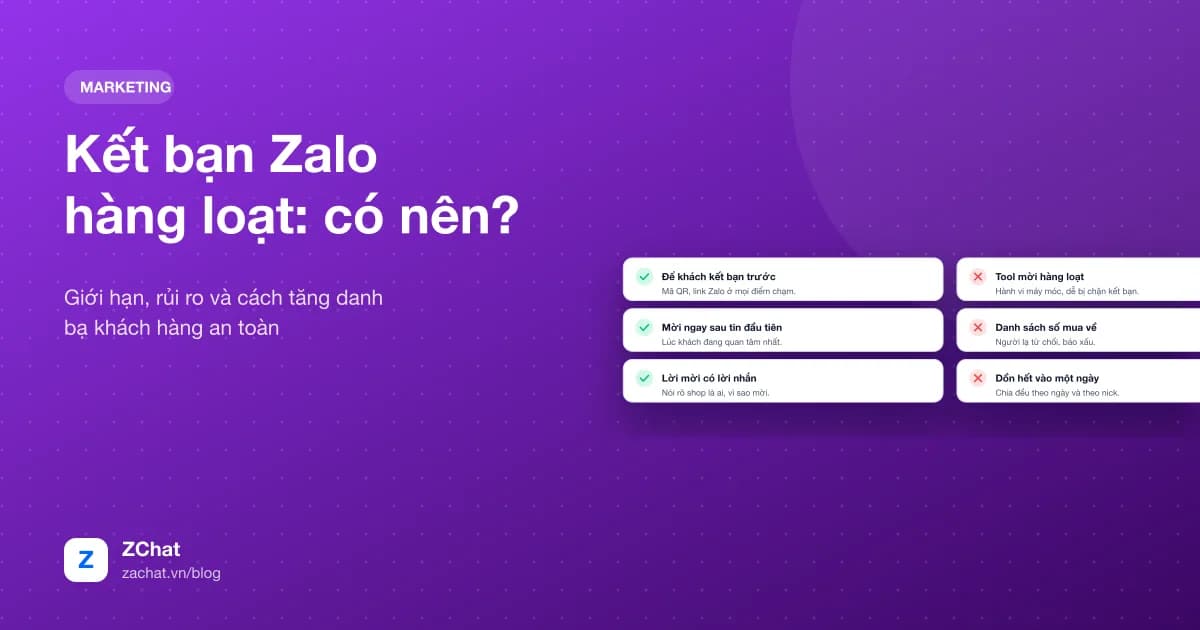 Nên và không nên khi muốn tăng danh bạ Zalo nhanh