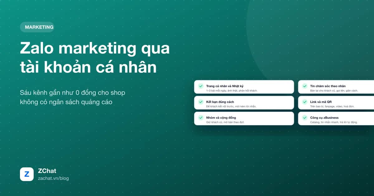 Sáu kênh Zalo marketing qua tài khoản cá nhân